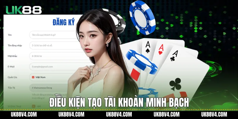 Điều kiện tạo tài khoản minh bạch